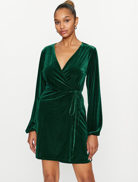 Zielona sukienka Vila prosta mini z długim rękawem