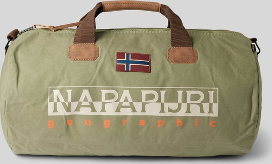 Zielona torba podróżna Napapijri z bawełny