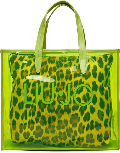 Zielona torebka Liu-Jo z nadrukiem w wakacyjnym stylu na ramię