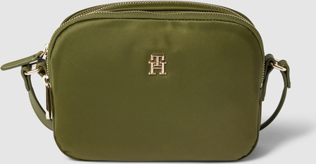 Zielona torebka Tommy Hilfiger na ramię z aplikacjami matowa