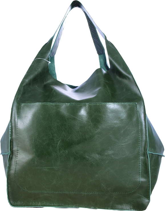 Zielona torebka TrendyTorebki ze skóry w wakacyjnym stylu na ramię
