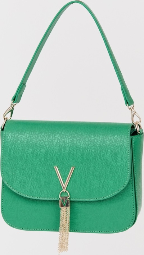 Zielona torebka Valentino by Mario Valentino duża matowa w stylu glamour