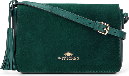 Zielona torebka Wittchen na ramię z zamszu matowa
