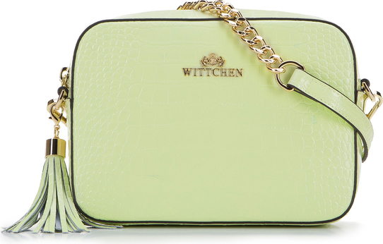 Zielona torebka Wittchen w stylu glamour matowa ze skóry