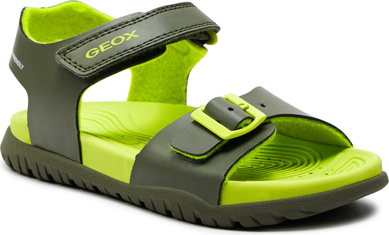 Zielone buty dziecięce letnie Geox na rzepy