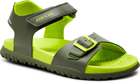 Zielone buty dziecięce letnie Geox na rzepy