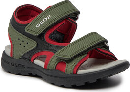 Zielone buty dziecięce letnie Geox na rzepy dla chłopców