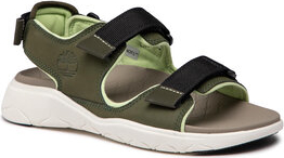 Zielone buty letnie męskie Timberland na rzepy w stylu casual