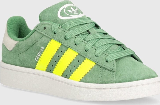 Zielone buty sportowe Adidas Originals sznurowane z płaską podeszwą