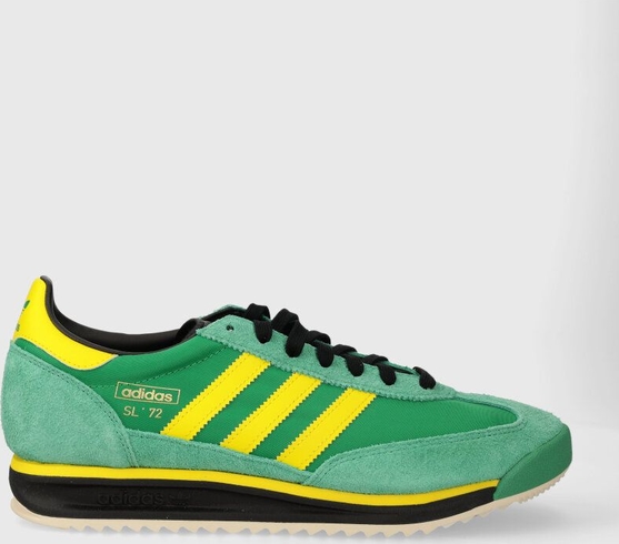 Zielone buty sportowe Adidas Originals w sportowym stylu sznurowane