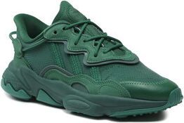 Zielone buty sportowe Adidas ozweego z płaską podeszwą