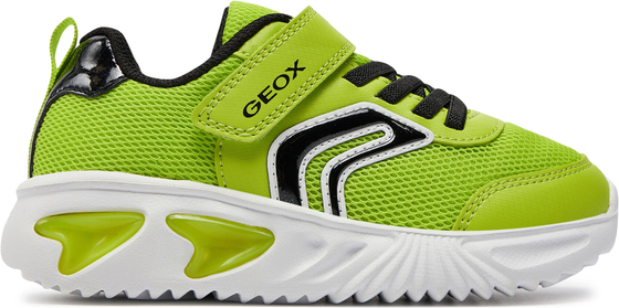Zielone buty sportowe dziecięce Geox dla chłopców na rzepy