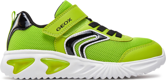 Zielone buty sportowe dziecięce Geox na rzepy dla chłopców