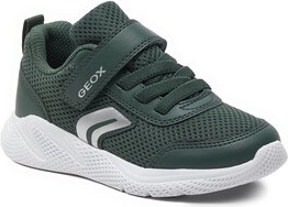 Zielone buty sportowe dziecięce Geox sznurowane dla chłopców
