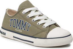 Zielone buty sportowe dziecięce Tommy Hilfiger sznurowane