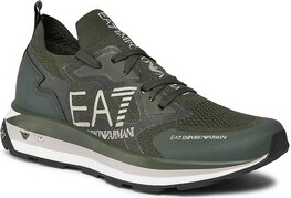 Zielone buty sportowe Emporio Armani sznurowane w sportowym stylu