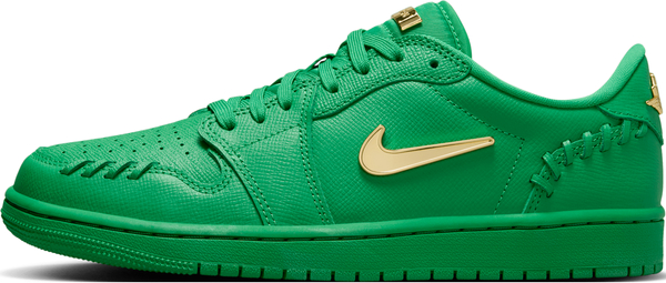 Zielone buty sportowe Jordan sznurowane z płaską podeszwą