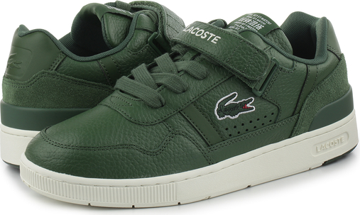 Zielone buty sportowe Lacoste w sportowym stylu sznurowane