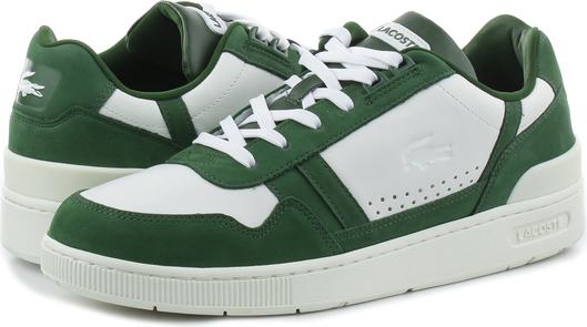 Zielone buty sportowe Lacoste w sportowym stylu sznurowane
