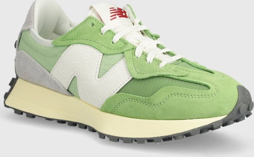 Zielone buty sportowe New Balance sznurowane z płaską podeszwą