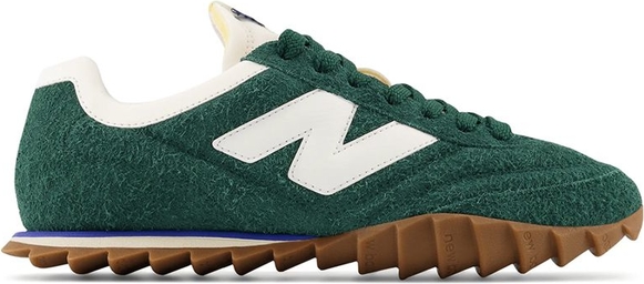 Zielone buty sportowe New Balance sznurowane z zamszu w sportowym stylu