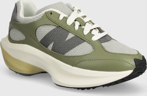 Zielone buty sportowe New Balance w sportowym stylu sznurowane