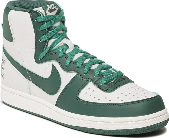 Zielone buty sportowe Nike w sportowym stylu sznurowane