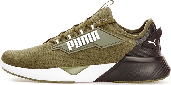 Zielone buty sportowe Puma w sportowym stylu sznurowane