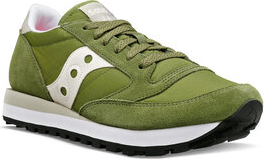 Zielone buty sportowe Saucony z płaską podeszwą sznurowane