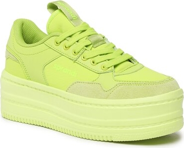 Zielone buty sportowe Sprandi sznurowane w sportowym stylu na platformie