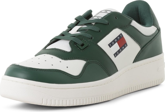 Zielone buty sportowe Tommy Jeans z tkaniny w sportowym stylu