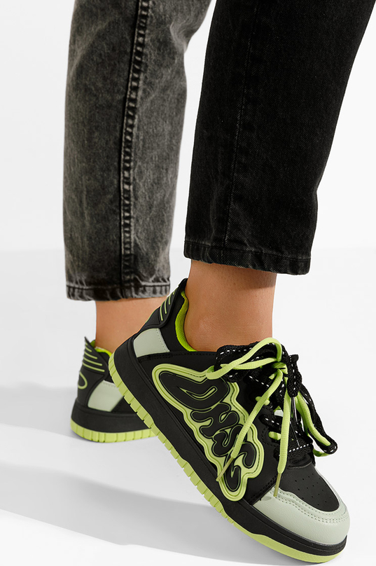 Zielone buty sportowe Zapatos sznurowane