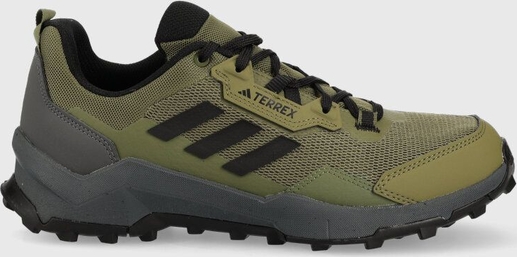 Zielone buty trekkingowe Adidas sznurowane