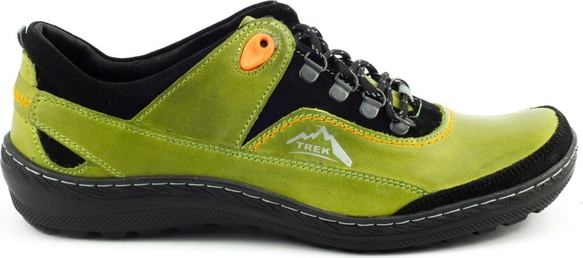 Zielone buty trekkingowe Buty Olivier ze skóry