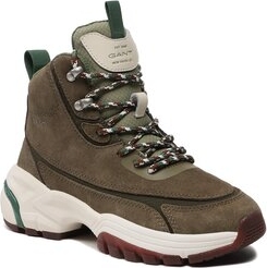Zielone buty trekkingowe Gant sznurowane