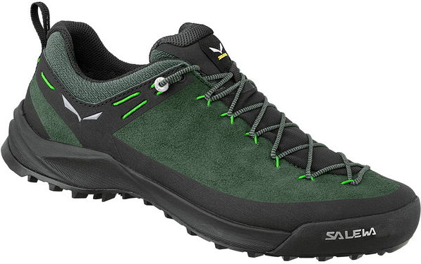 Zielone buty trekkingowe Salewa sznurowane