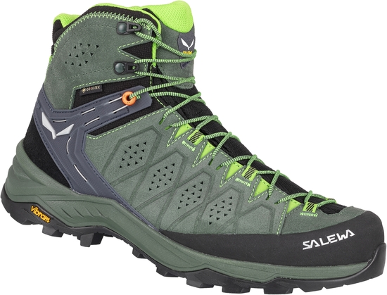 Zielone buty trekkingowe Salewa z goretexu