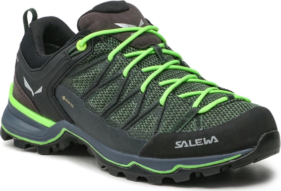 Zielone buty trekkingowe Salewa z goretexu sznurowane
