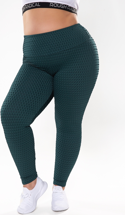 Zielone legginsy Rough Radical z tkaniny w sportowym stylu