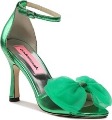 Zielone sandały Custommade z klamrami na szpilce