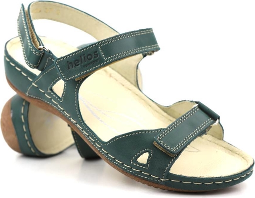 Zielone sandały Helios Komfort z klamrami