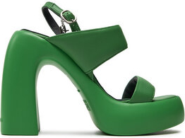 Zielone sandały Karl Lagerfeld z klamrami na obcasie
