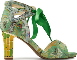 Zielone sandały Laura Vita na obcasie