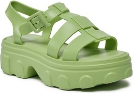Zielone sandały Melissa na platformie z klamrami