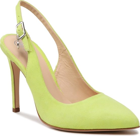 Zielone sandały Solo Femme z klamrami na szpilce