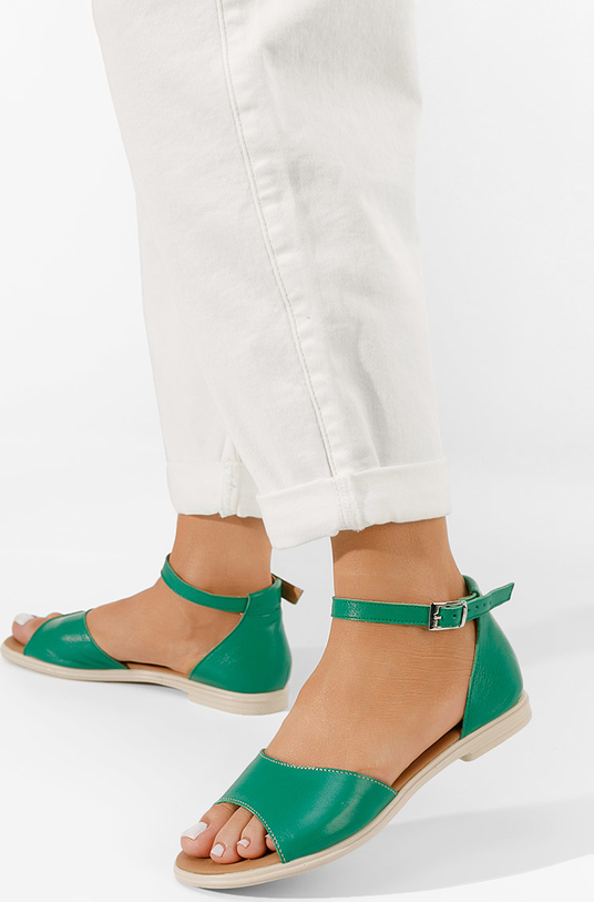 Zielone sandały Zapatos w stylu casual