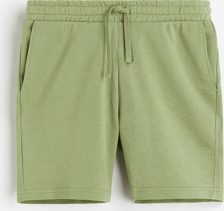 Zielone spodenki H & M w sportowym stylu z dresówki