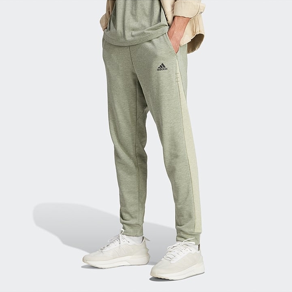 Zielone spodnie Adidas w sportowym stylu z bawełny