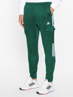 Zielone spodnie Adidas w sportowym stylu z dresówki