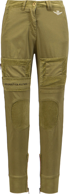Zielone spodnie Aeronautica Militare z bawełny